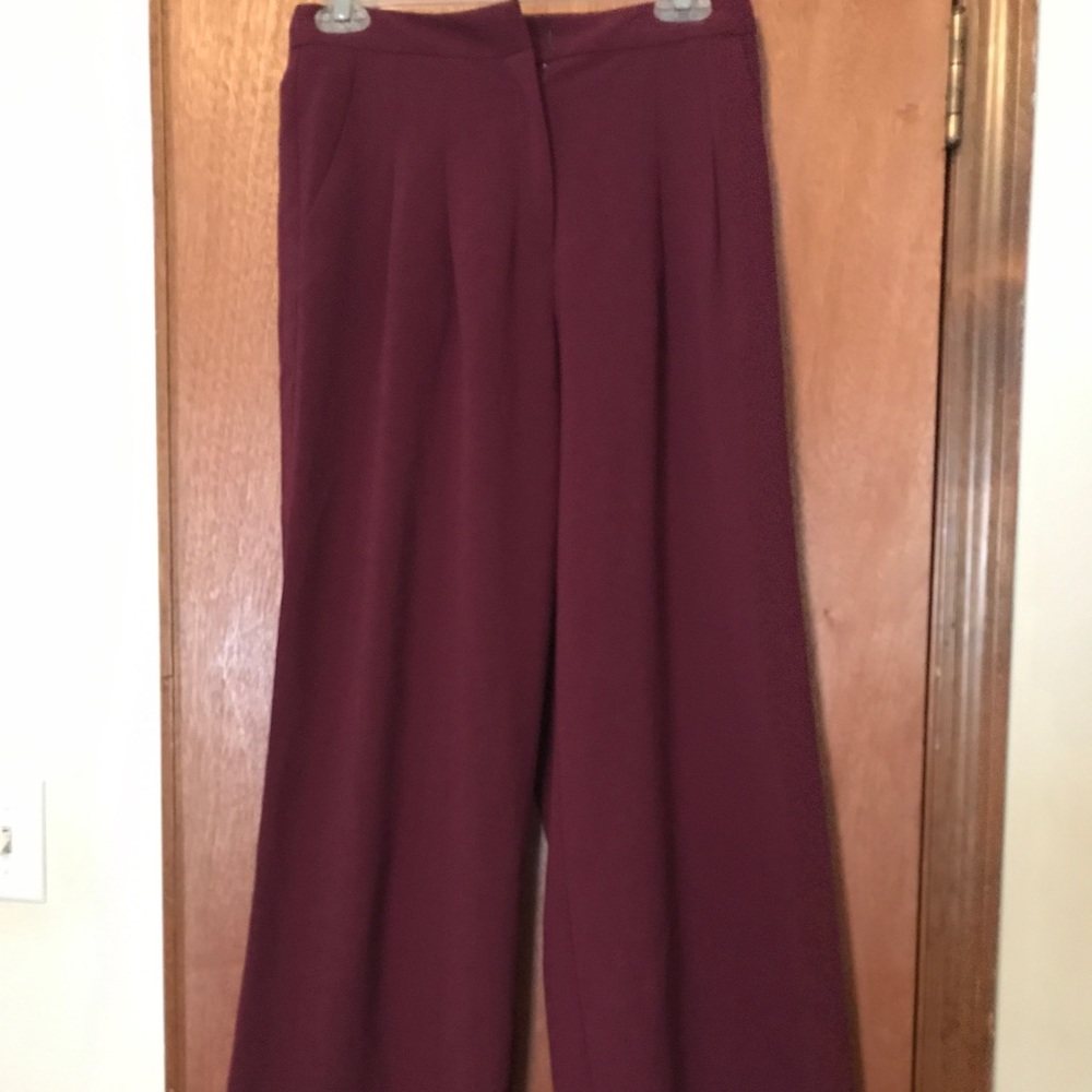 Maroon wide leg pant